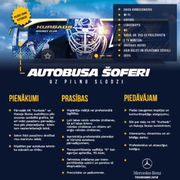 Meklējam autobusa šoferi!