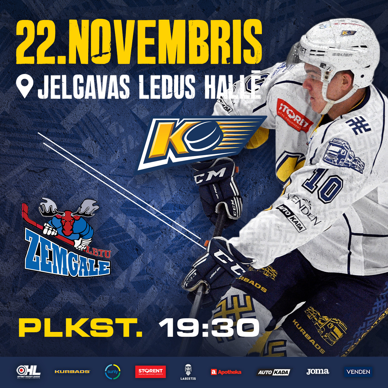 Jau rīt – 22.11.2023 HK Kurbads vs HK Zemgale/LBTU